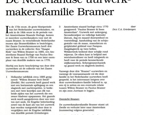 geschiedenis van de Bramer dynastie door dr.ir. Cees Grimbergen